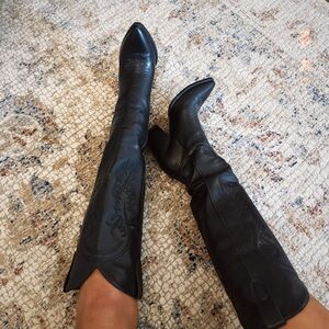 Black knee high boots